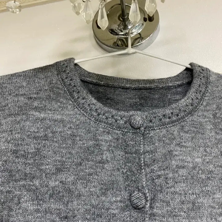 [BUNJANG] Gray Tweed Knit Cardigan / 회색.트위드 니트가디건 55~66