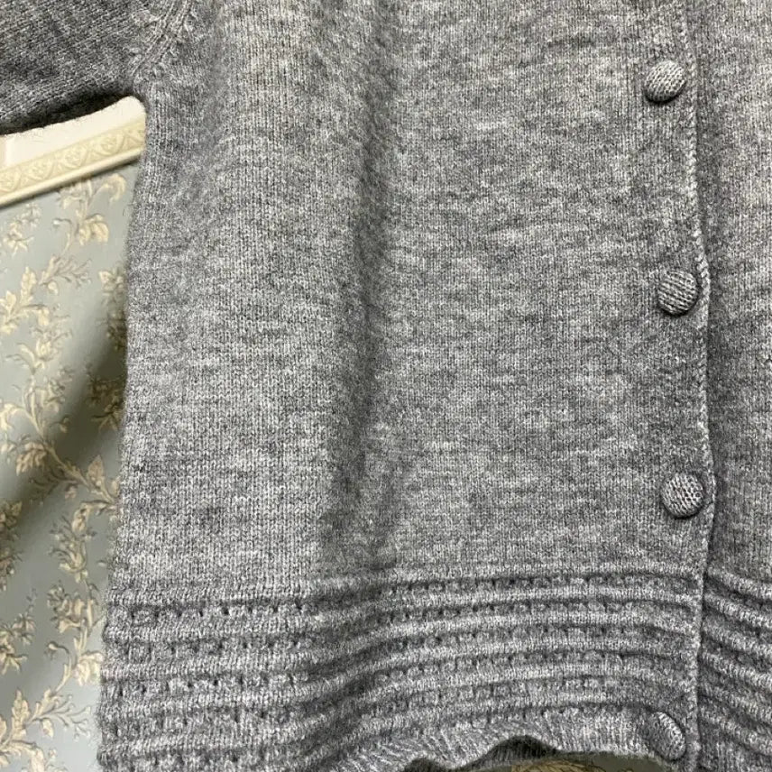 [BUNJANG] Gray Tweed Knit Cardigan / 회색.트위드 니트가디건 55~66
