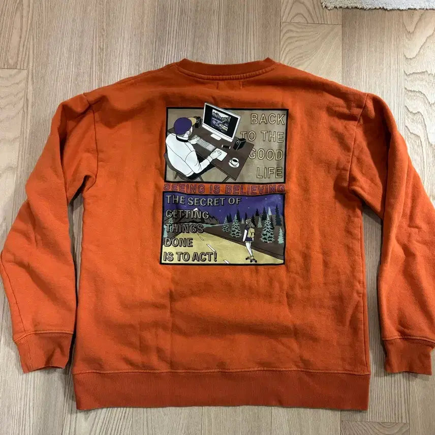 [BUNJANG] American Fabric Orange Sweatshirt (M) / 미국 원단 오렌지 맨투맨 M사이즈 팔아요!