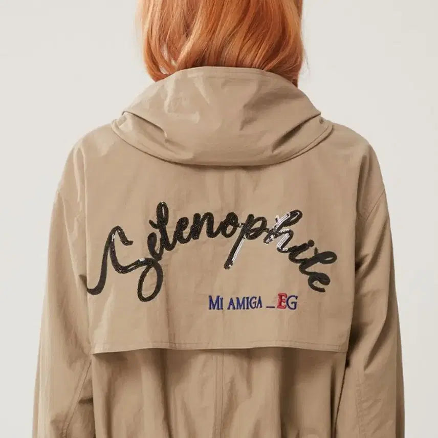 [BUNJANG] Egoist Spangle Lettering Short Field Jacket / 에고이스트 20년 바스락 스팽글 레터링 숏 야상 점퍼 스트링 벌룬 자켓
