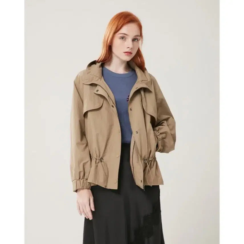 [BUNJANG] Egoist Spangle Lettering Short Field Jacket / 에고이스트 20년 바스락 스팽글 레터링 숏 야상 점퍼 스트링 벌룬 자켓