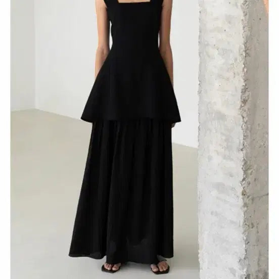 [BUNJANG] LEHA Black Pleated Maxi Skirt / LEHA 블랙 플리츠 맥시 스커트 새거