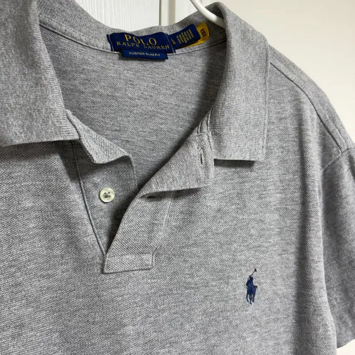 [BUNJANG] Polo Ralph Lauren Grey PK Collar T-shirt L Size / (QR인증)폴로 그레이 PK 카라티