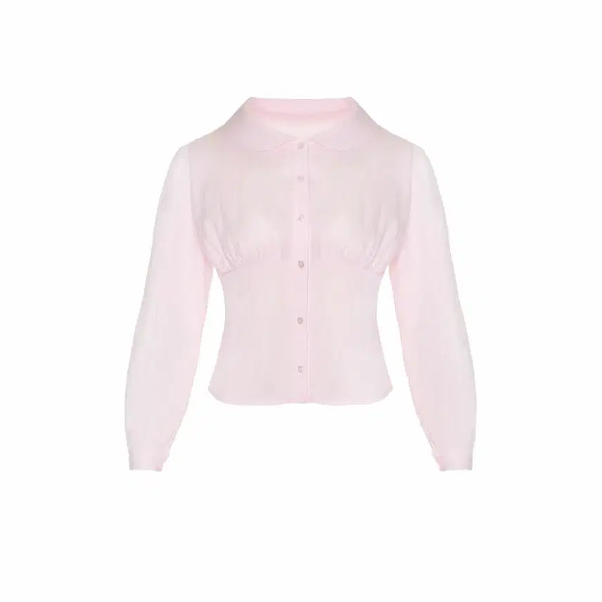 [SOLD OUT] 위스페어리 BLOOMING RIBBON BLOUSE -PINK