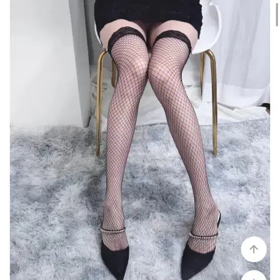 [BUNJANG] Bundle Set Lace Thigh High Stockings / 레이스 망사 허벅지 밴드스타킹 2개 일괄