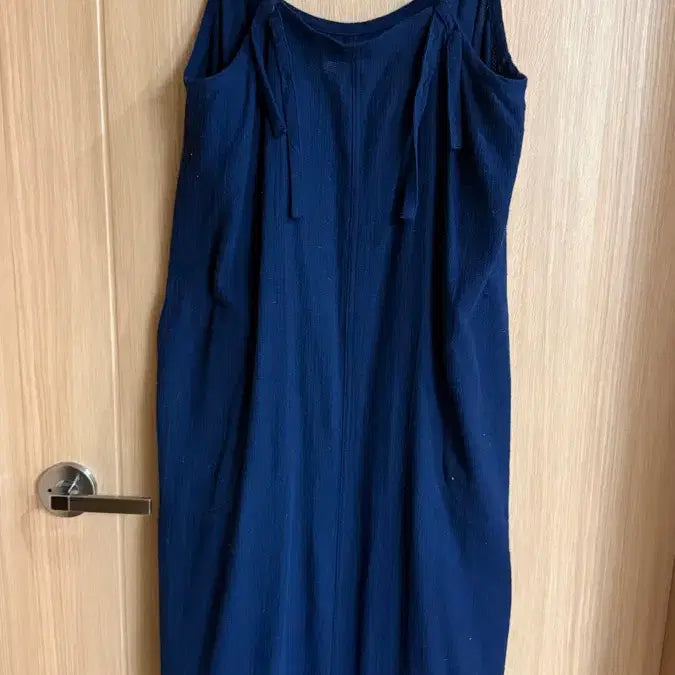 [BUNJANG] Via Plane Navy Linen Cami Dress / 비아플레인 네이비 끈나시 원피스 여름 린넨