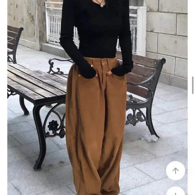 [BUNJANG] Ably Corduroy Pants Camel / 에이블리 코듀로이 바지 카멜색