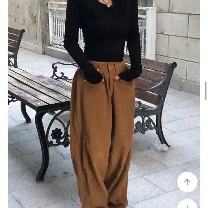 [BUNJANG] Ably Corduroy Pants Camel / 에이블리 코듀로이 바지 카멜색