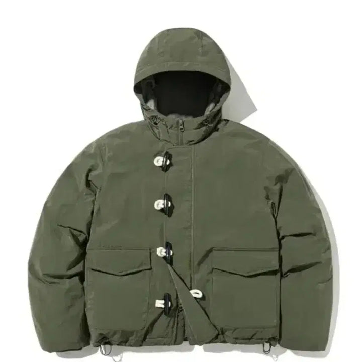 [BUNJANG] Filluminate Duffel Hooded Padded Jacket - Khaki / 필루미네이트 더플 후드 패딩-카키
