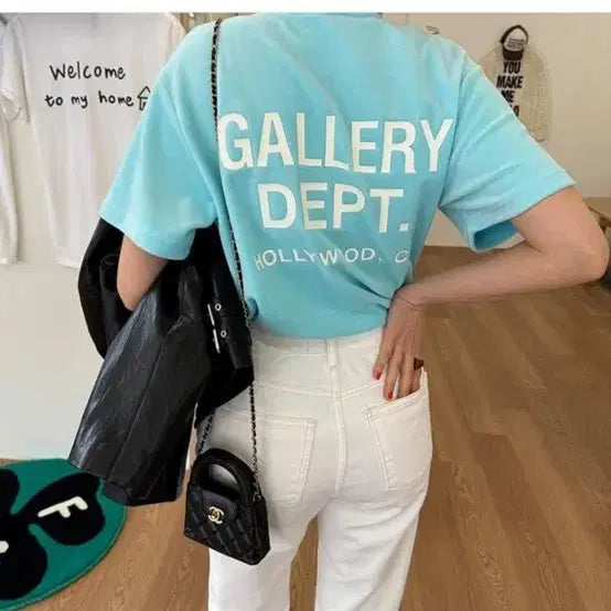 [BUNJANG] Gallery Dept. Short Sleeve T-shirt (Sky Blue) / 갤러리 뎁트 반팔 티셔츠 하늘색