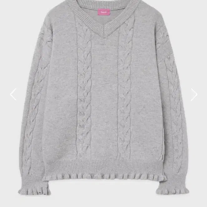 [BUNJANG] Sienne Cable V-Neck Pullover Gray / 시눈 케이블 V넥 풀오버 그레이