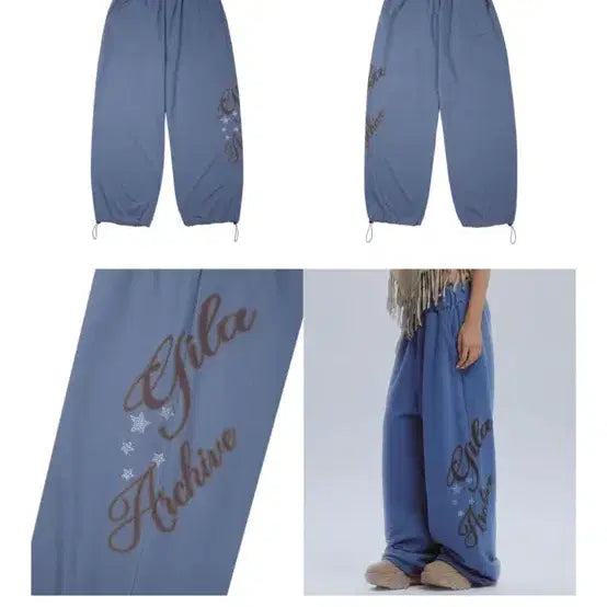 [BUNJANG] Gilla Archive Logo Sweatpants Blue / 길라아카이브 로고 스웻팬츠 블루