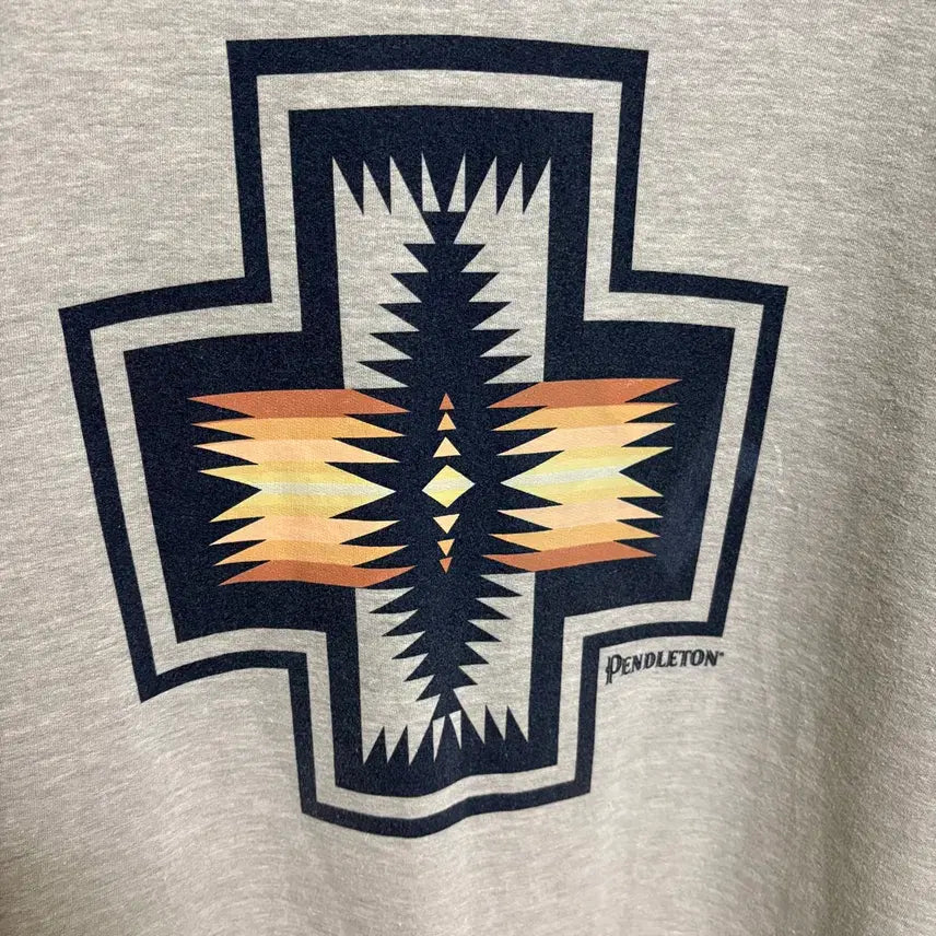 [BUNJANG] Pendleton Native American Navajo Print Sweatshirt / 펜들턴 네이티브 아메리칸 나바호 프린트 맨투맨 스웻셔츠 / 그레이, XL