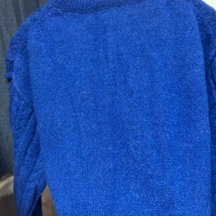 [BUNJANG] Cable Knit Sweater / 피그먼트 블루 케이블 니트 스웨터 Free