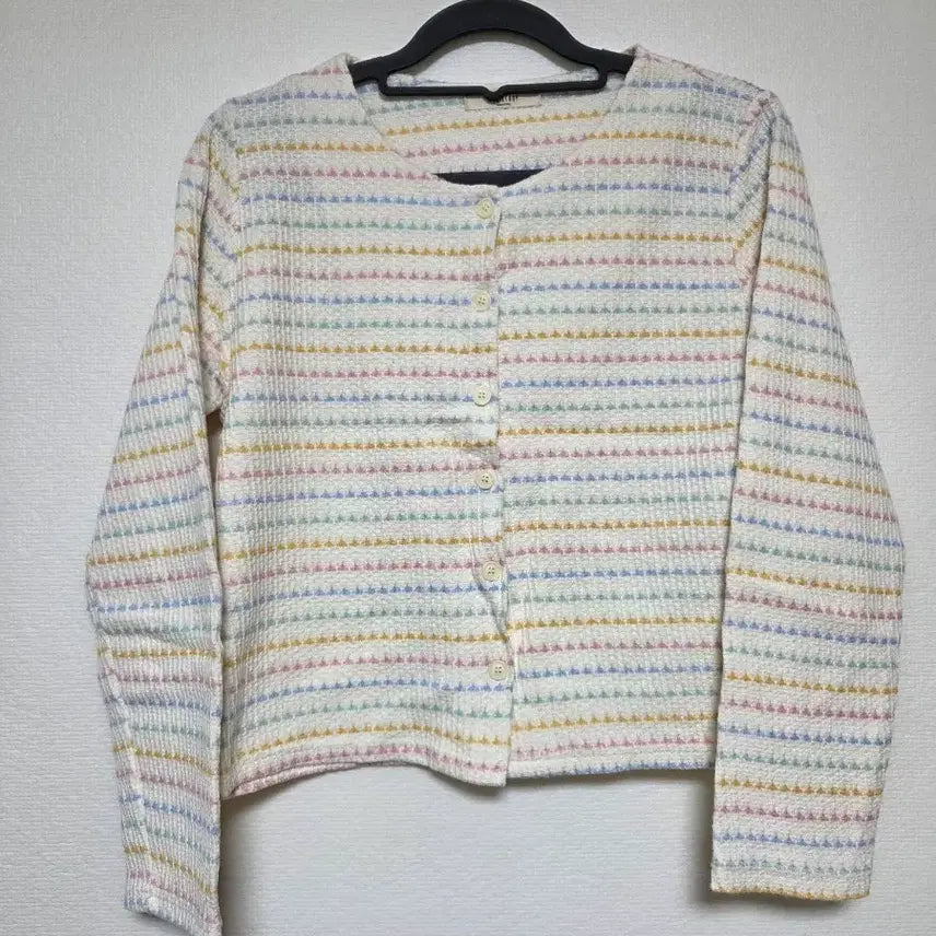 [BUNJANG] 파스텔 컬러 짜임 세미 크롭 가디건 / 파스텔 컬러 짜임 세미 크롭 가디건