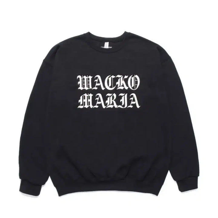[SOLD OUT] 와코마리아 자수 올드 잉글리시 블랙 크루넥 저지스 스웻 L