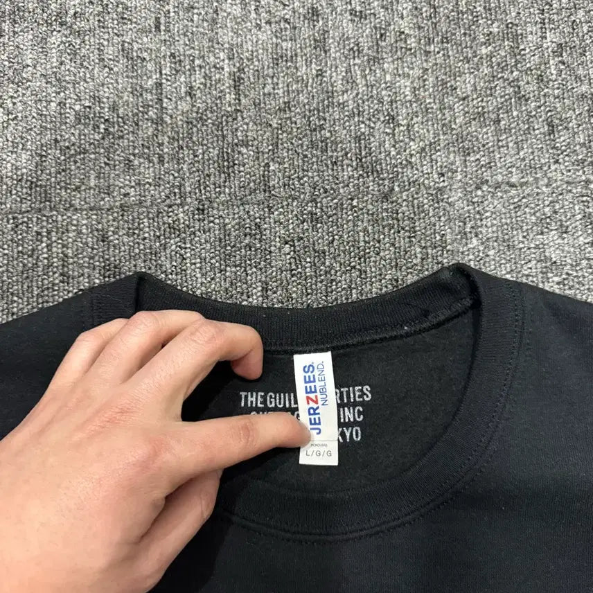 [SOLD OUT] 와코마리아 자수 올드 잉글리시 블랙 크루넥 저지스 스웻 L