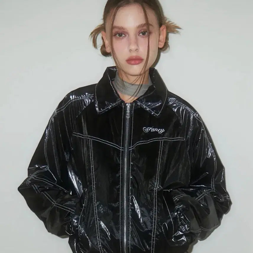 [BUNJANG] NCT DREAM Glossy Stitch Jacket Black / 네스티팬시클럽 글로시 스티치 자켓 블랙