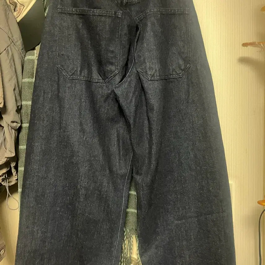 [BUNJANG] Hatching Room Indigo Wide Curve Jeans / 해칭룸 와이드 커브진 인디고 1사이즈