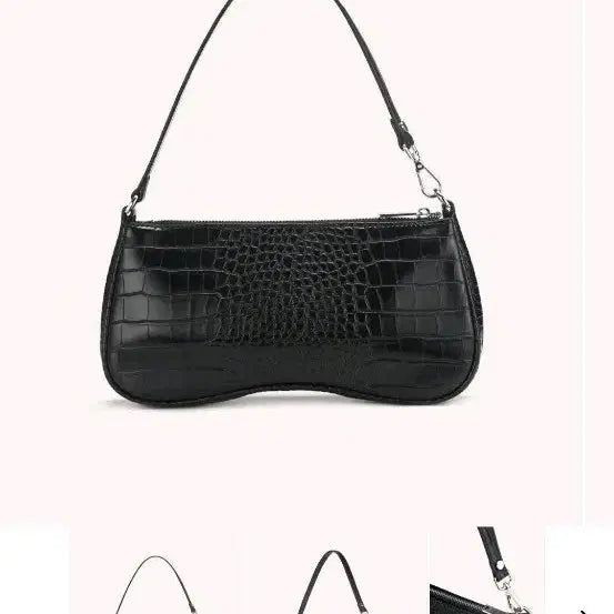 [BUNJANG] JW PEI Eva Black Crocodile Embossed Shoulder Bag / JW PEI eva 블랙 악어 숄더백