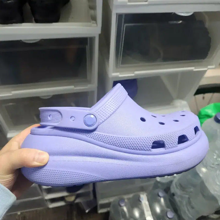 [BUNJANG] Crocs Mega Crush Clog White/Light Purple / 크록스 메가크러쉬 클로그 흰색250, 연보라260