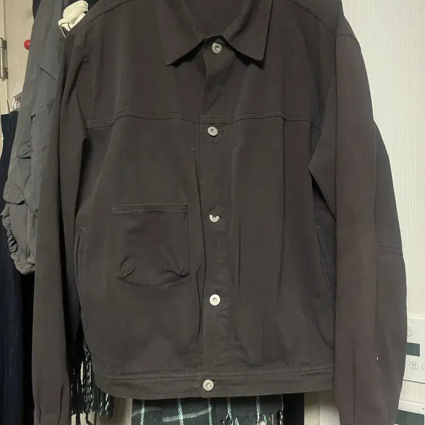 [BUNJANG] Polytelu Trucker Jacket Purple Charcoal / 폴리테루 트러커 자켓 퍼플차콜 3사이즈