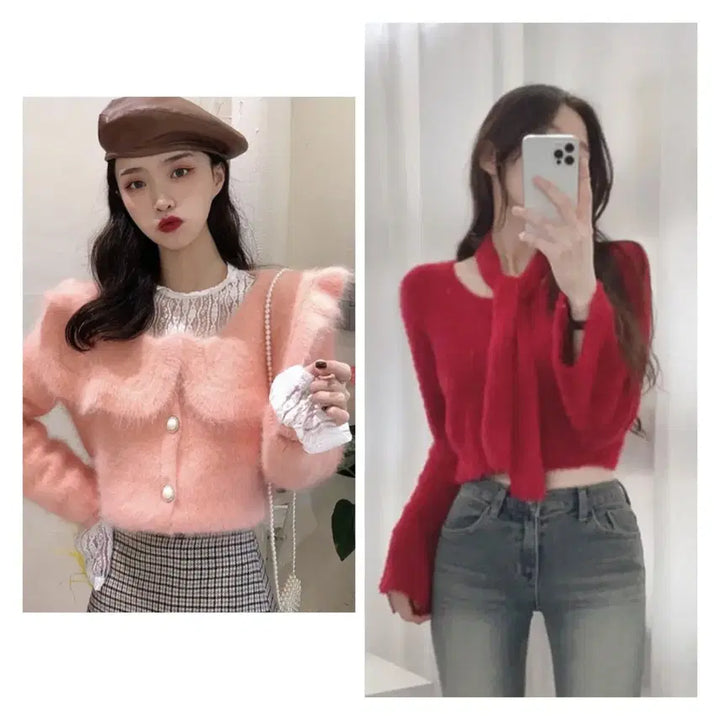 [BUNJANG] Unworn Angora Knit Sweater Bundle / 미착용 앙고라니트 2개