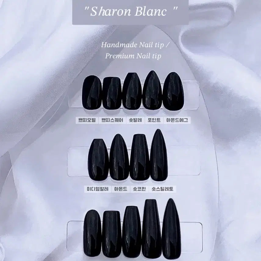 [BUNJANG] Sharon Blanc Nail Tip Set (3 Colors, 14 Shapes) / *할인가* 원컬러 3종 세트 네일팁 / 14종 쉐입 / 71종 컬러