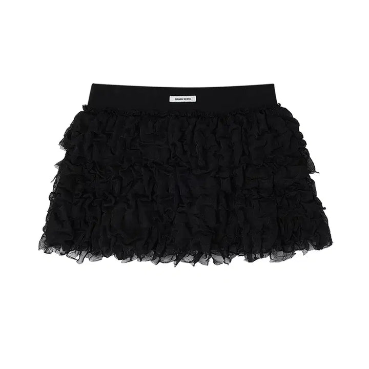 [BUNJANG] Crank Frill Shirring Mini Skirt / 크랭크) 프릴 셔링 미니 스커트 (새상품)