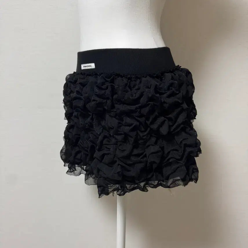 [BUNJANG] Crank Frill Shirring Mini Skirt / 크랭크) 프릴 셔링 미니 스커트 (새상품)