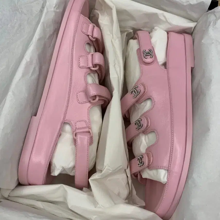 [BUNJANG] Chanel Cruise Collection Sandals (Pink, 37) / 샤넬 크루즈컬렉션 샌들 핑크 37(240) 새상품