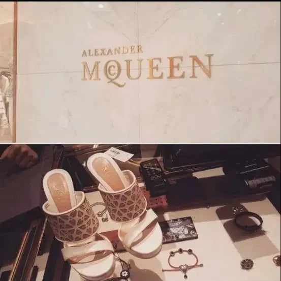 [BUNJANG] Alexander McQueen White Mule Sandals 35 1/2 / 알렉산더맥퀸 화이트 뮬 샌들 35 1/2