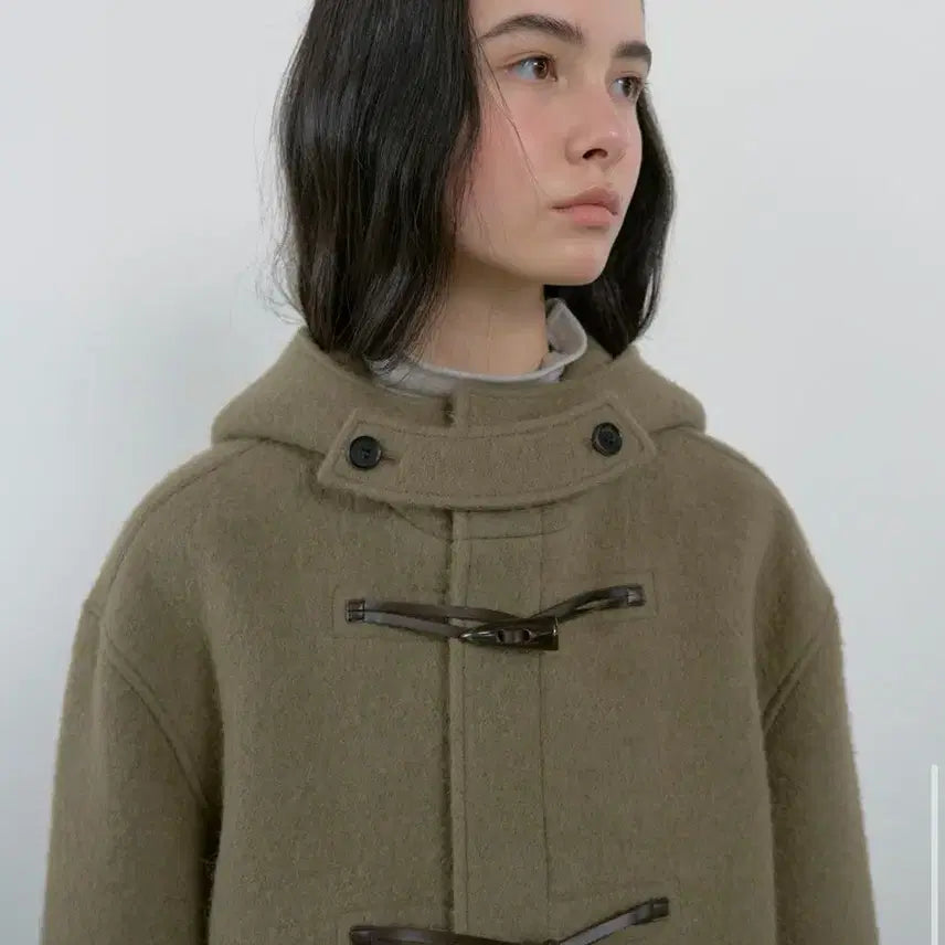 [BUNJANG] Majo & Lune Alpaca Wool Half Duffle Coat Khaki / 마조네 알파카 울 하프 더플 코트 카키