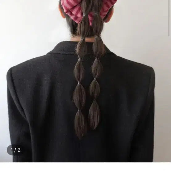 [BUNJANG] Kozymoji Piggy Knit Scrunchie Choco / 코지모지 피기 니트 스크런치 머리끈 초코색