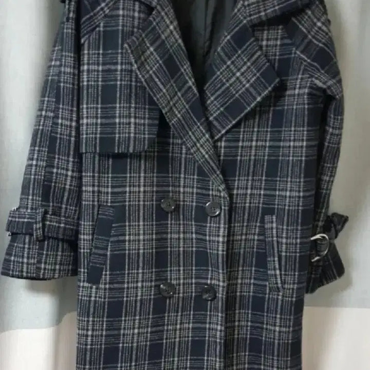 [BUNJANG] Long Coat / 체크 롱코트