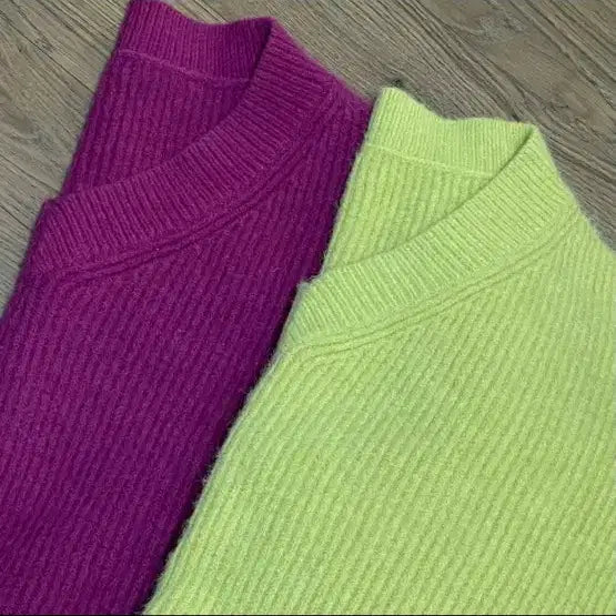 [BUNJANG] Loose Fit V-Neck Knit Sweater / 루즈핏 브이넥 니트 올리브 / 퍼플