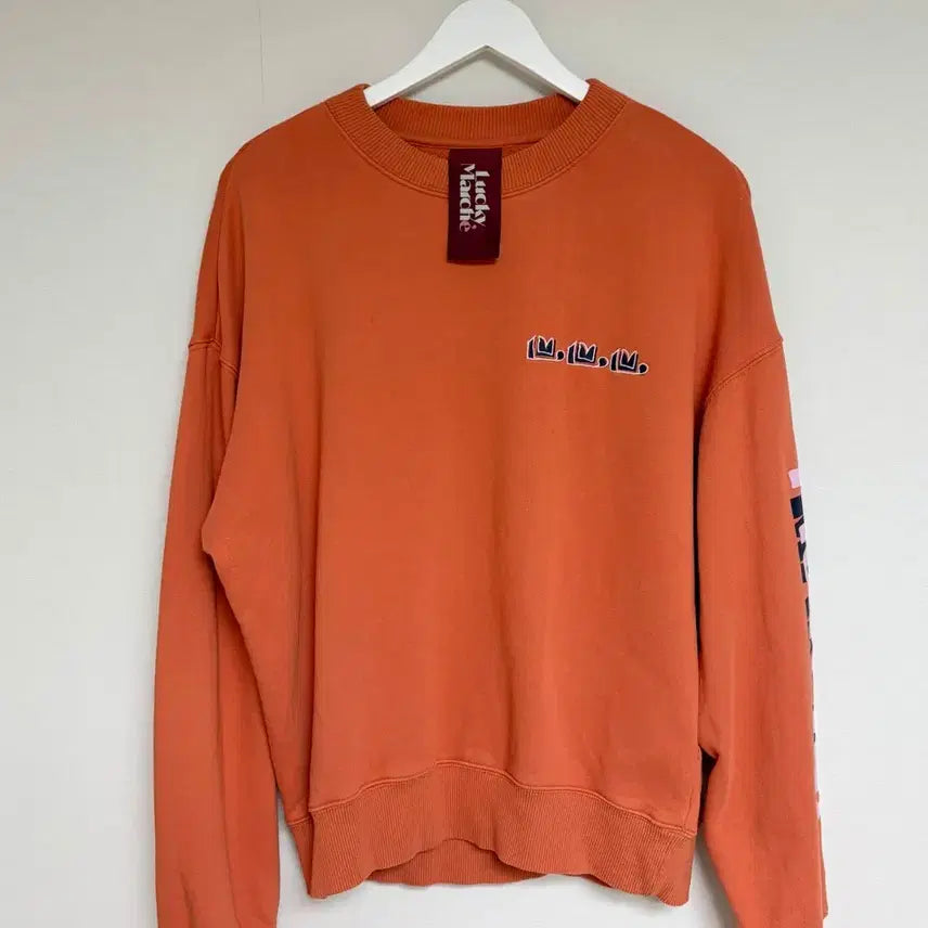 [BUNJANG] Lucky Marche Orange Sweatshirt / 럭키마르쉐 오렌지 맨투맨 티셔츠