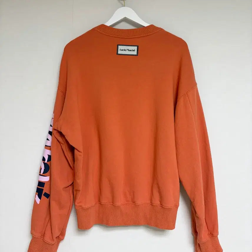 [BUNJANG] Lucky Marche Orange Sweatshirt / 럭키마르쉐 오렌지 맨투맨 티셔츠
