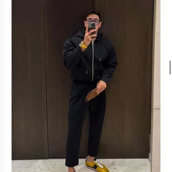 [BUNJANG] Lapinato Pleats One Tuck Training Set Up Black 48 / 라피나토 플리츠 원턱트레이닝 셋업 블랙48/48 새상품 팝니다