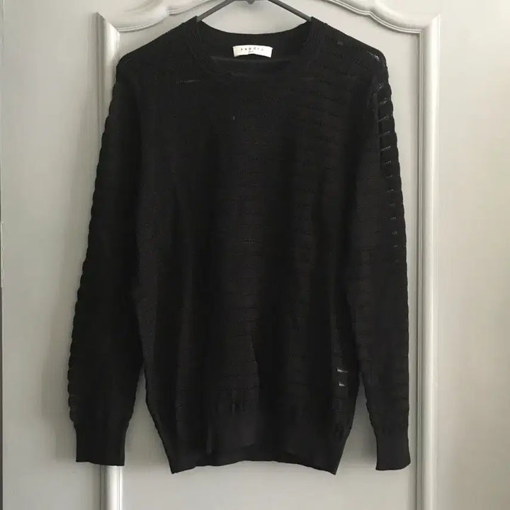 [BUNJANG] Sandro Striped Sheer Knit Top / 산드로 스트라이프 시스루 니트 1사이즈