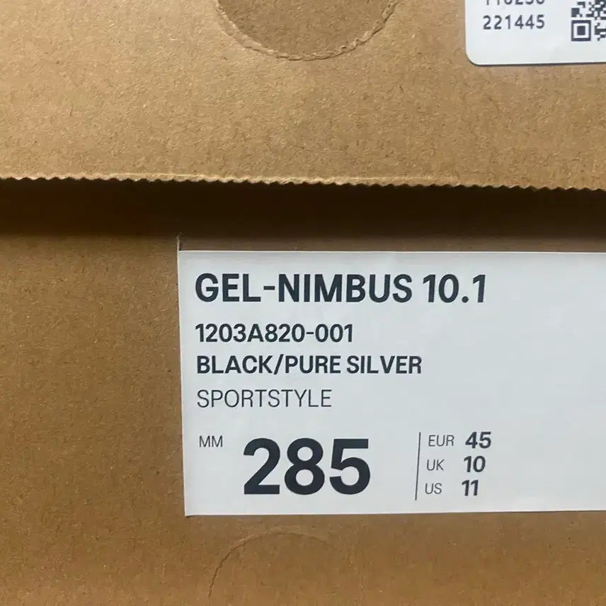 [BUNJANG] Asics Gel-Nimbus 10.1 Black Pure Silver Limited Edition Sneakers / [285] 아식스 젤님버스 10.1 블랙 퓨어 실버-한국한정