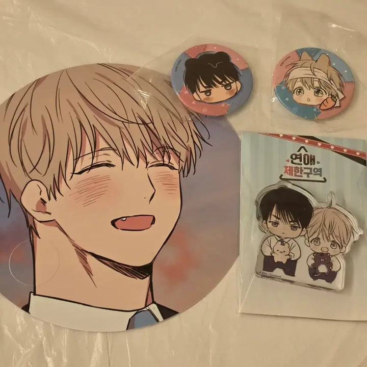 [BUNJANG] Yeonje-gu Acrylic Mini, Badge, Double-sided Fan Bundle Set / 연제구 미니 아크릴, 뱃지, 양면부채