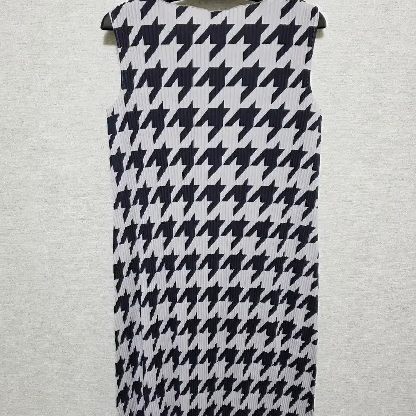 [BUNJANG] Houndstooth Pleated Long Dress / 하운드투스 플리츠 원피스