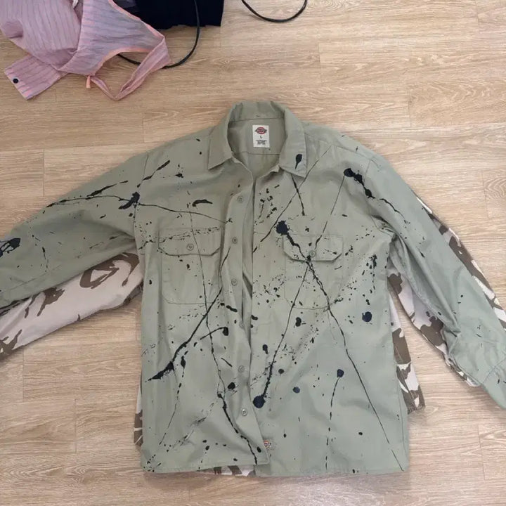 [BUNJANG] Dickies Painting Work Shirt Khaki / 디키즈 페인팅 워크 셔츠 카키