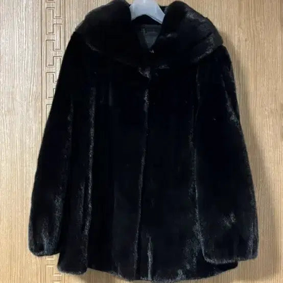[BUNJANG] NAPA Natural Black Fur Coat / NAPA 천연 블랙 모피 (허리스트링O, 큰카라)