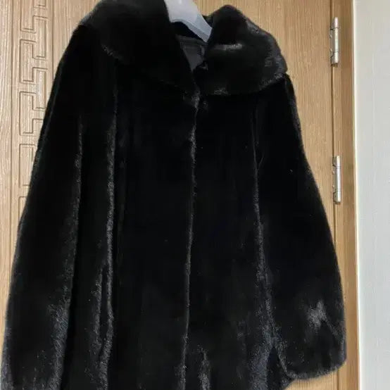 [BUNJANG] NAPA Natural Black Fur Coat / NAPA 천연 블랙 모피 (허리스트링O, 큰카라)