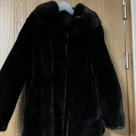 [BUNJANG] NAPA Natural Black Fur Coat / NAPA 천연 블랙 모피 (허리스트링O, 큰카라)