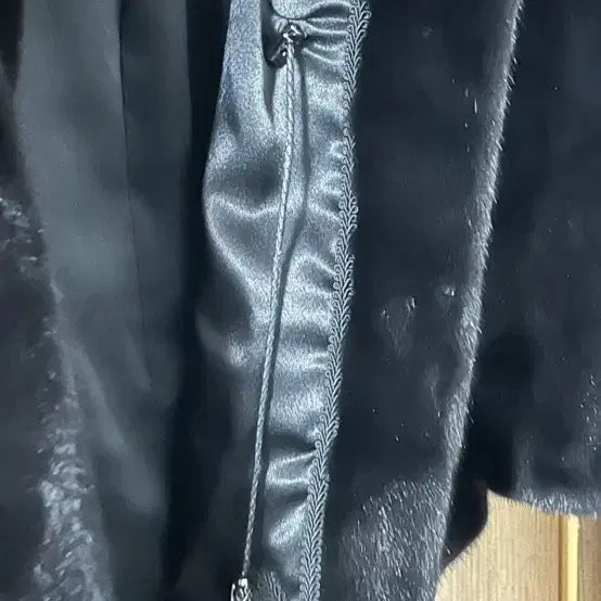 [BUNJANG] NAPA Natural Black Fur Coat / NAPA 천연 블랙 모피 (허리스트링O, 큰카라)