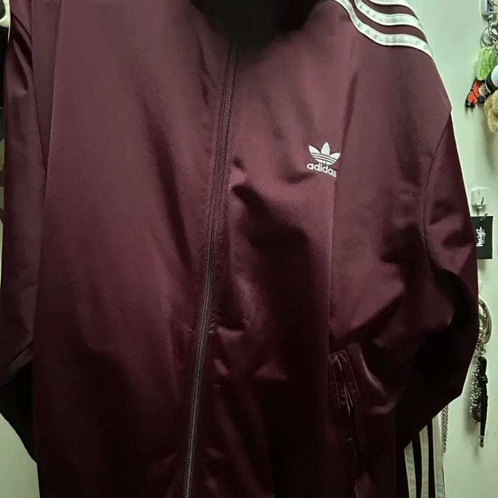 [BUNJANG] Adidas Firebird Burgundy Track Jacket / 아디다스 파이어버드 져지 버건디 XL