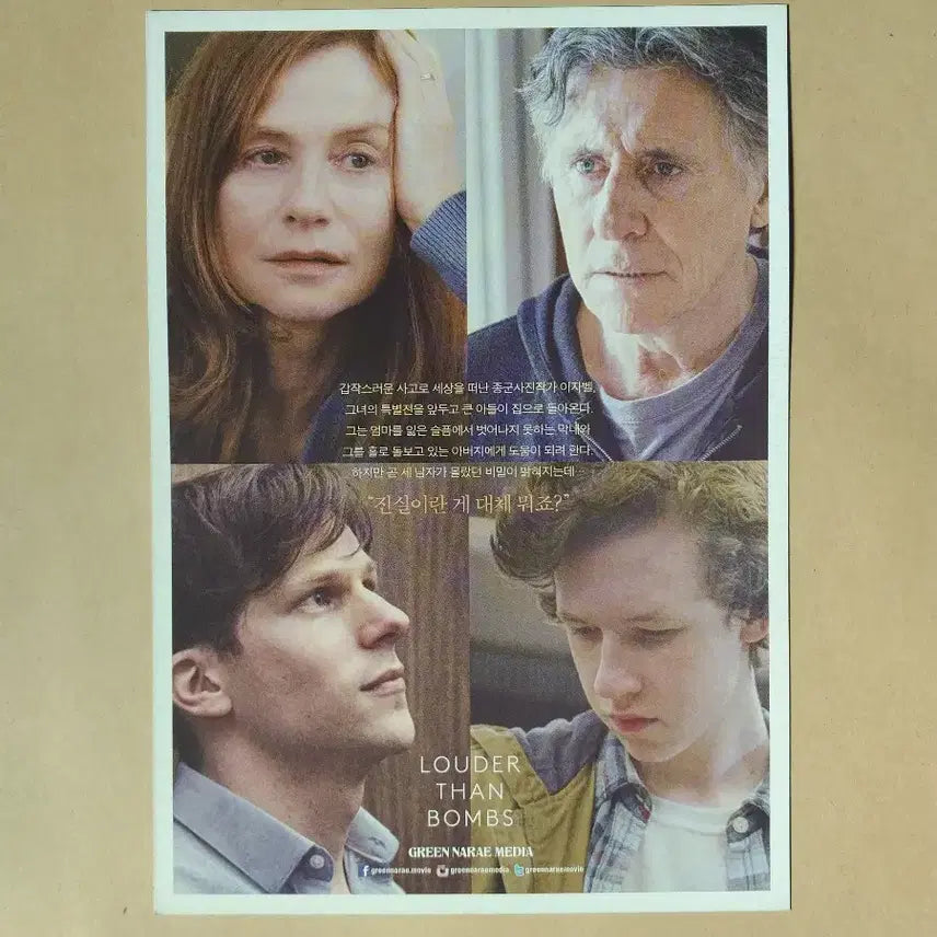 [BUNJANG] Louder Than Bombs Movie Postcard / 라우더 댄 밤즈 영화 엽서